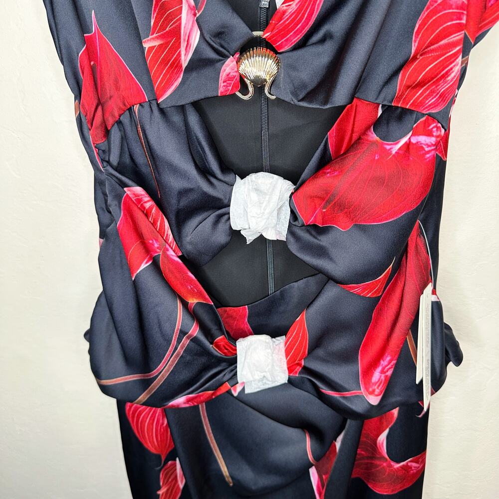 NWT Anthropologie Wolf Gang Merci Sleeveless Noir Anthurium Cutout Maxi Dress XL - Picture 6 of 15
